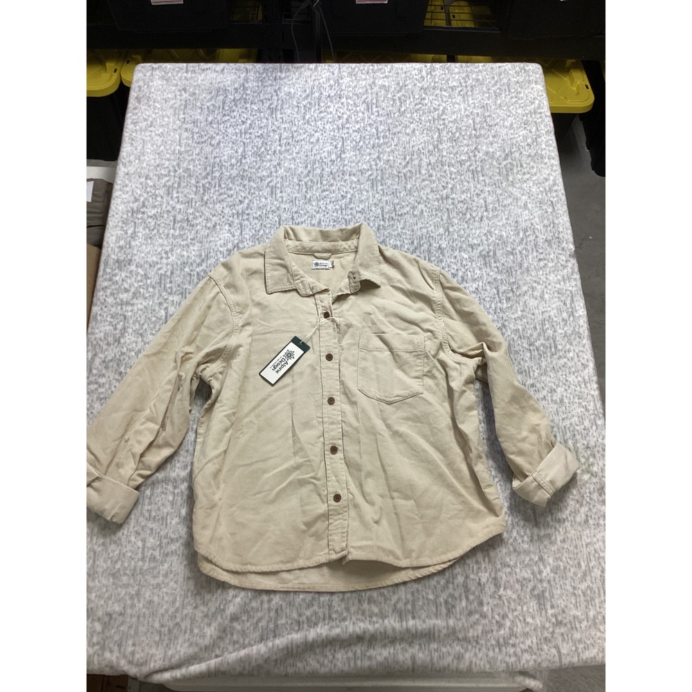 Alpine Design Womens L Corduroy Shirt Morning Haze Beige Organic Cotton ADW24301